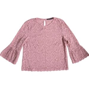 Zara Floral Lace Dusty Pink Blouse